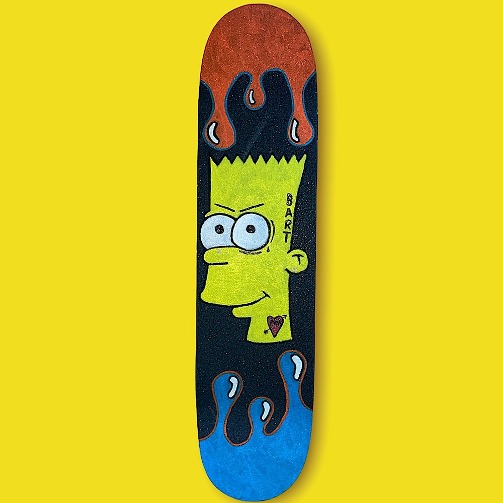 Custom painted Bart skate deck